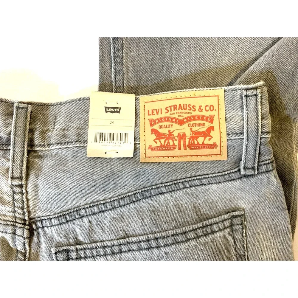 NEW Levis Jeans Womens 29 Gray Lo Pro Straight Leg Mid Rise 100% Cotton Splatter